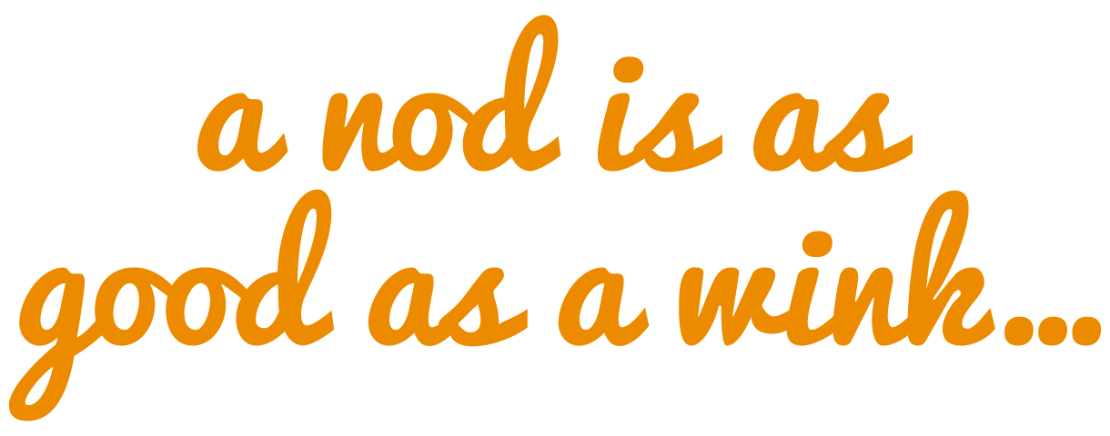 a nod is as good as a wink logo
